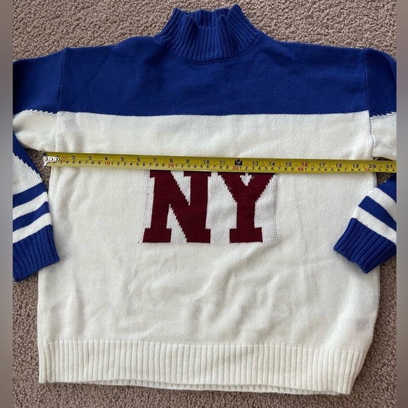 Women's SHEIN pullover crewneck NY knitted white/blue sweater - Picture 4 of 11